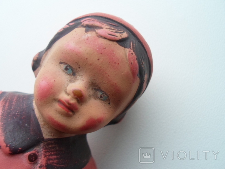 Старая резиновая игрушка кукла + рыбка, фото №12