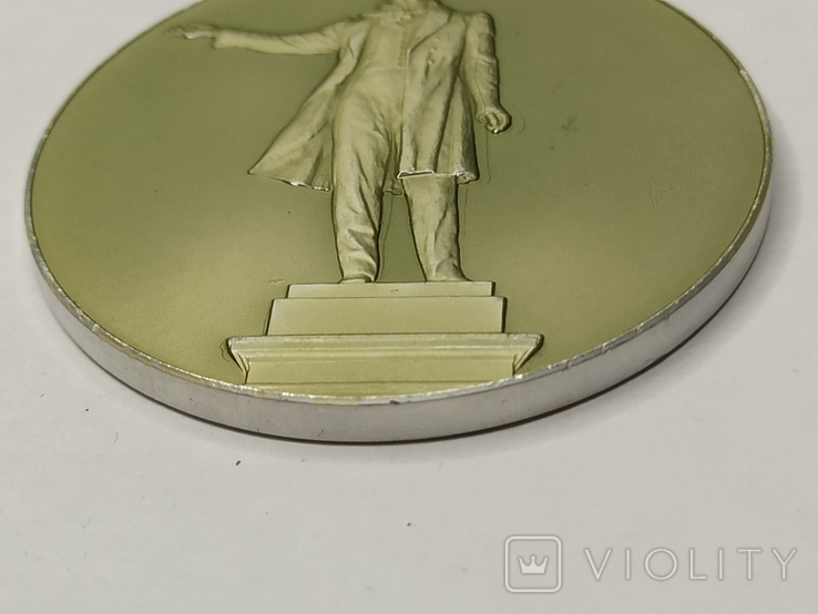 Памятник А.С.Пушкину настольная медаль, фото №4