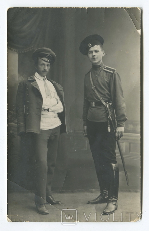 Юнкер Технического училища с товарищем-студентом. 1914 г.