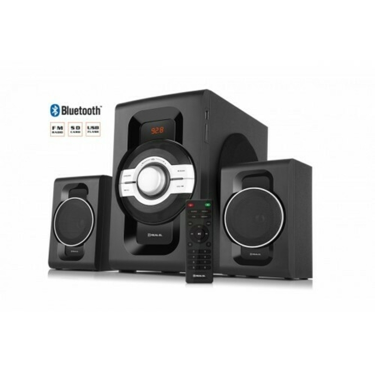 Колонки 2.1 REAL-EL 60Вт, Bluetooth, USB, SD, FM