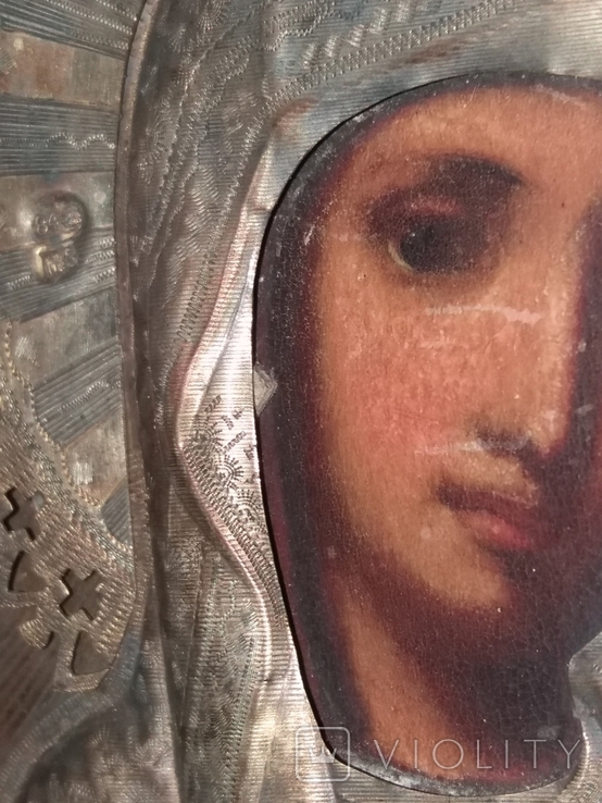 Икона "Казанская Пресвятая Богородица" серебро 84 проба, фото №7
