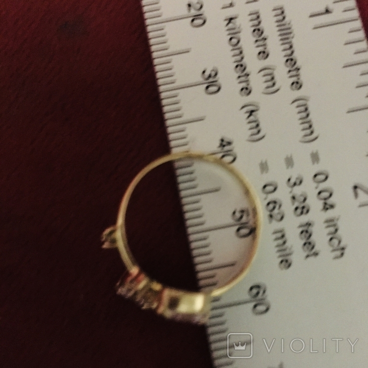 Кольцо с Камнями 585 Золото 2.31гр, фото №7