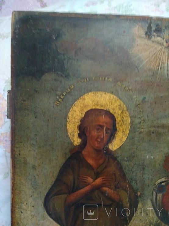 Старая икона. Египетская Мария и Роман Сладкоповец., фото №7