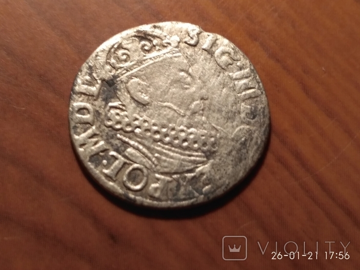 Монета трояк Сигизмунд III Ваза (брак чекана), фото №4
