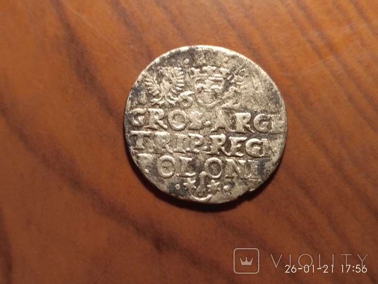 Монета трояк Сигизмунд III Ваза (брак чекана), фото №7