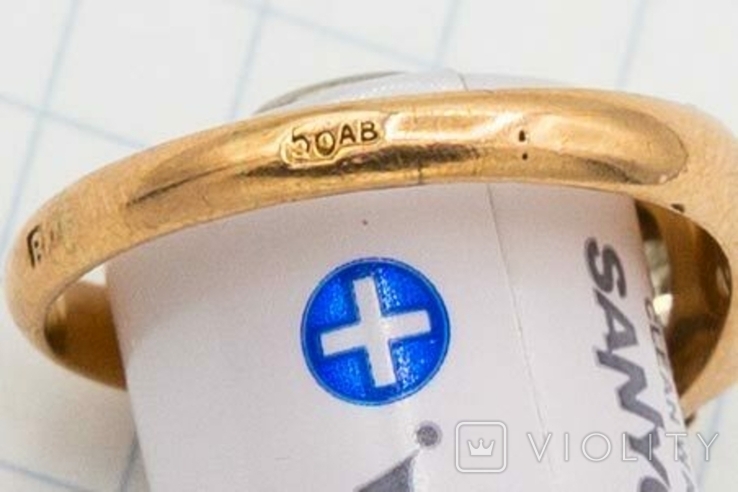 Старинное золотое кольцо с бриллиантом 0,5ct 56 проба, фото №6