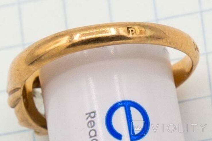 Старинное золотое кольцо с бриллиантом 0,5ct 56 проба, фото №7