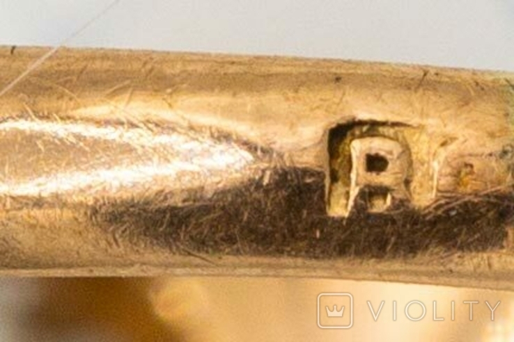 Старинное золотое кольцо с бриллиантом 0,5ct 56 проба, фото №9