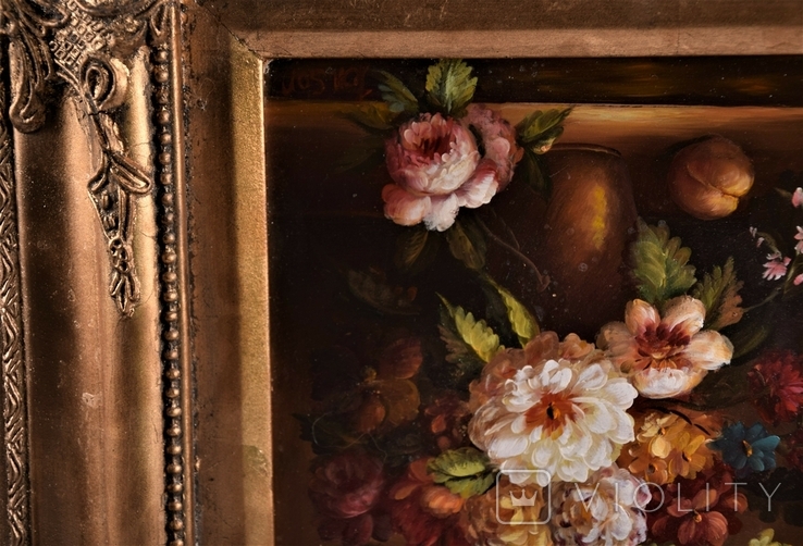 Картина, Натюрморт Цветы Букет Рама Подпись .55х40 см, фото №10