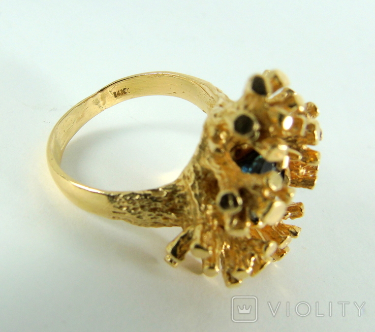 Золотое кольцо с сапфиром, фото №7