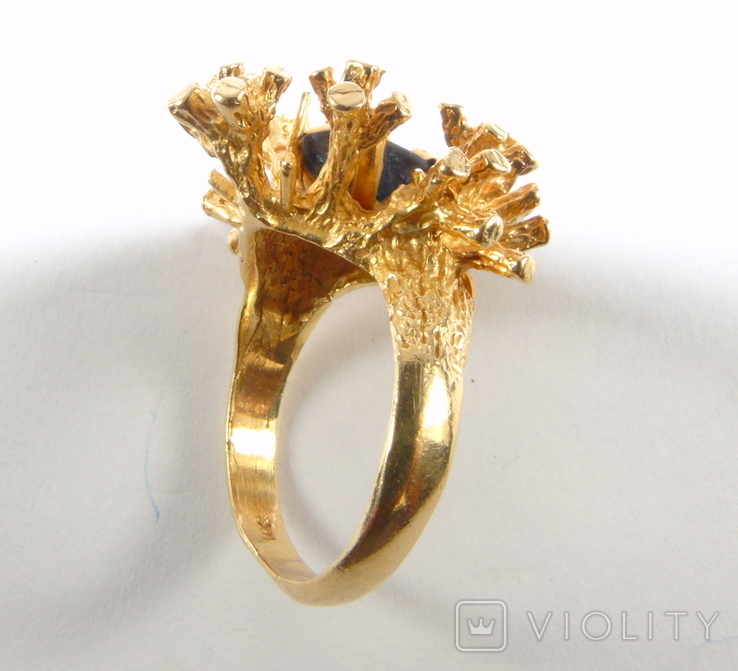 Золотое кольцо с сапфиром, фото №13