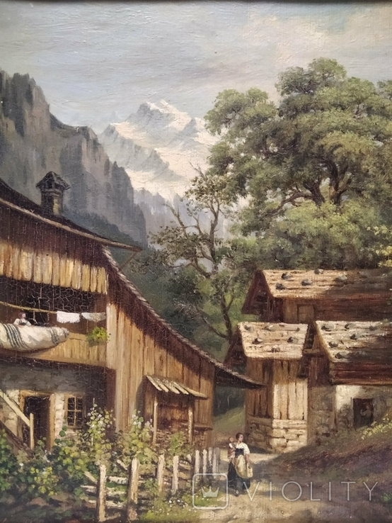 Гірський пейзаж. Fischer H. (1824-1908). 1848р. (320*355мм), фото №4