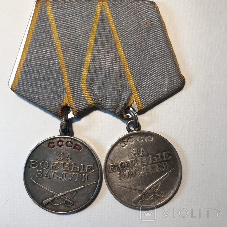 За бойові заслуги, дві медали. Одна-штихель №26269., фото №2