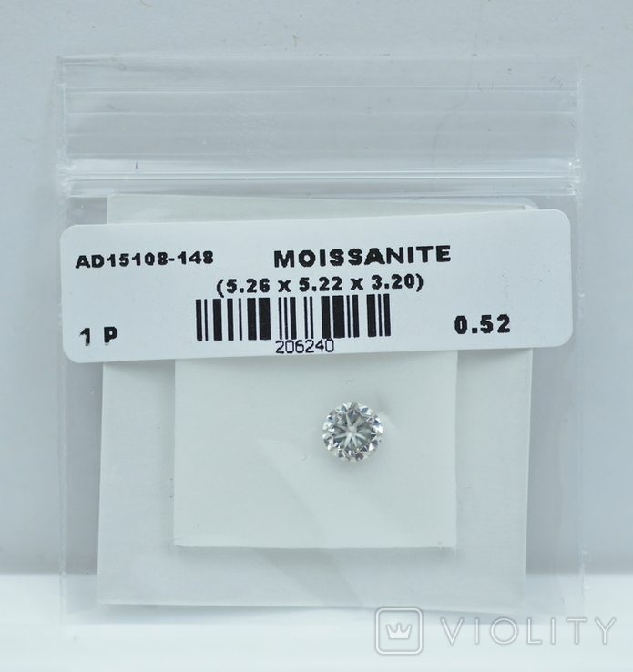 Белый Муассанит Moissanite 0.52 карата, фото №6
