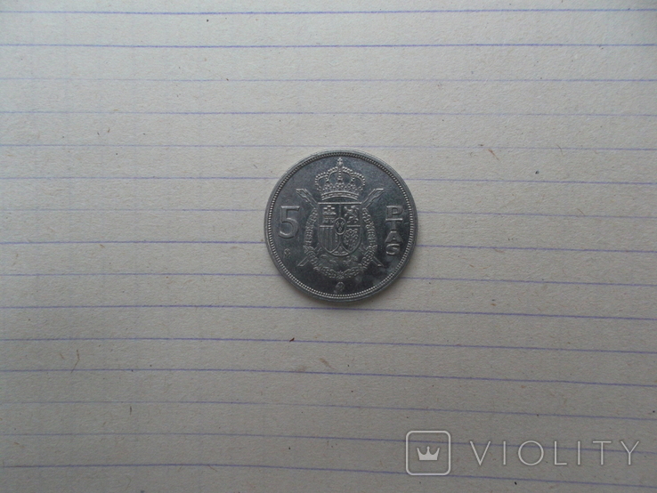 Монета 5 песет 1983 год . Испания.УКР ПОЧТА ., фото №5