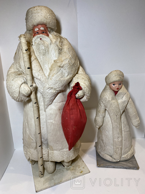Дед Мороз и Снегурочка 1963 год лица пресс - опилки