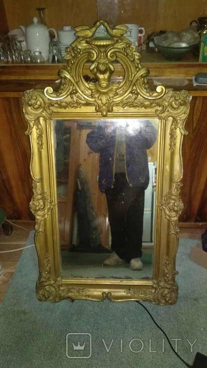 Зеркало антикварное в раме после реставрации, фото №4