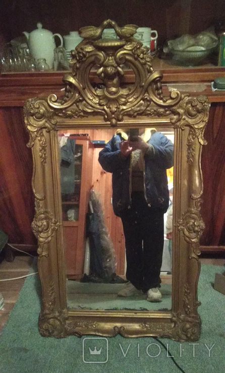 Зеркало антикварное в раме после реставрации, фото №8