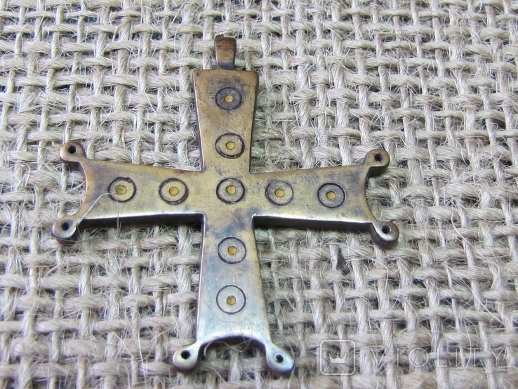 Крестик нательный Византийского образца с эмалью (реплика)