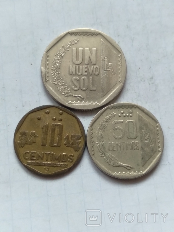 Монеты Перу 3 штуки, фото №2