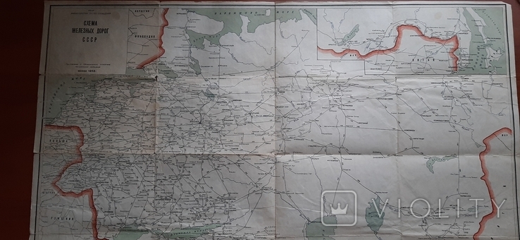Карта. Схема Железных дорог СССР. Москва 1948 г., фото №3