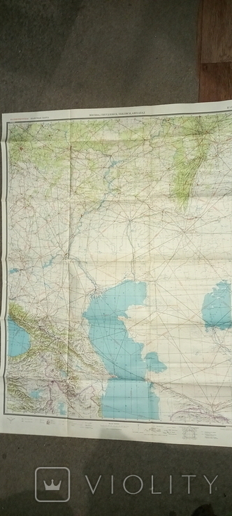 Полетная карта летчика. Европейская часть СССР. Генштаб .. двухсторонняя., фото №2