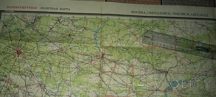 Полетная карта летчика. Европейская часть СССР. Генштаб .. двухсторонняя., фото №6