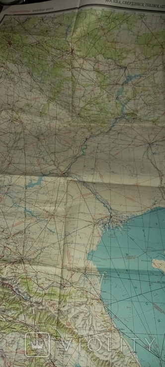 Полетная карта летчика. Европейская часть СССР. Генштаб .. двухсторонняя., фото №7