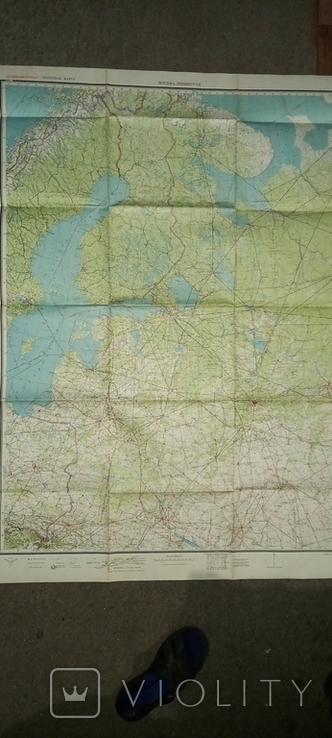 Полимаршрутная полётная карта летчика, двухсторонняя. 1975 г., фото №3