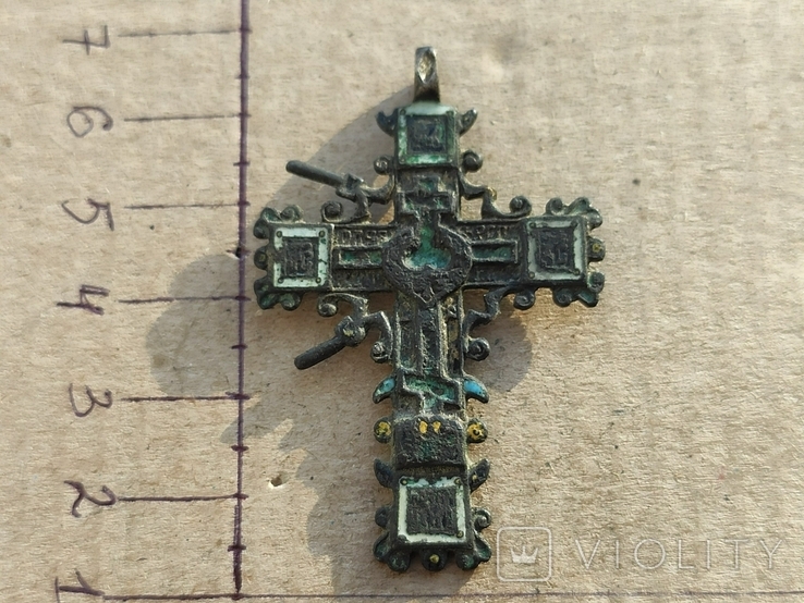 Крест 6.5 см.серебро в разноцветных эмалях., фото №2
