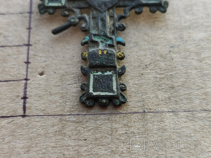 Крест 6.5 см.серебро в разноцветных эмалях., фото №8