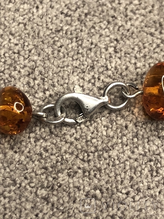 Silver necklace with amber (silver 925 pr, weight 12 g) length 48 cm, photo number 4