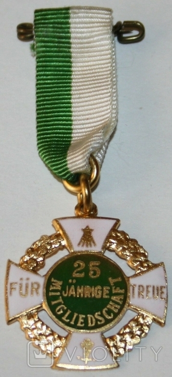 Юбилейная медаль "За 25-летие членства стрелкового союза" Германия