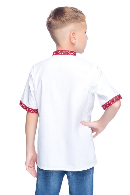 Сорочка Вишиванка для хлопчика Милодар (міткаль біла), фото №3
