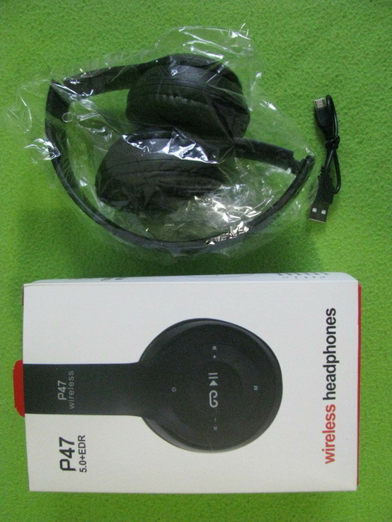 Беспроводные наушники Р 47 wireless. Bluetooth, FM, MP3, micro SD, Микрофон., numer zdjęcia 3