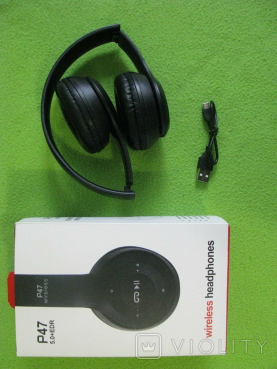 Беспроводные наушники Р 47 wireless. Bluetooth, FM, MP3, micro SD, Микрофон., фото №4