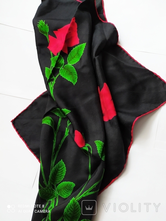 Шелковый платок "Роза", фото №5