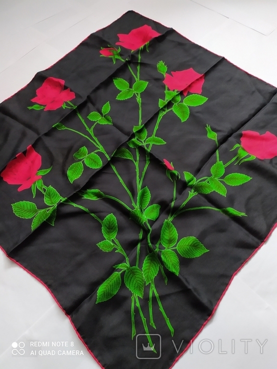 Шелковый платок "Роза", фото №6