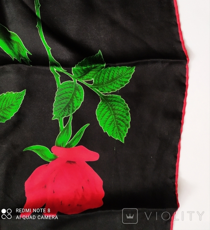 Шелковый платок "Роза", фото №7