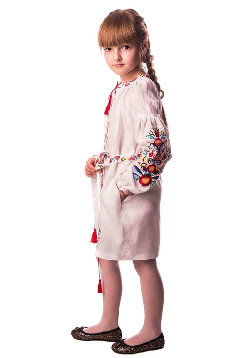 Сукня для дівчинки Сона (льон білий), фото №3