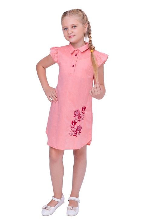 Сукня для дівчинки Агнія (батист кораловий), numer zdjęcia 2