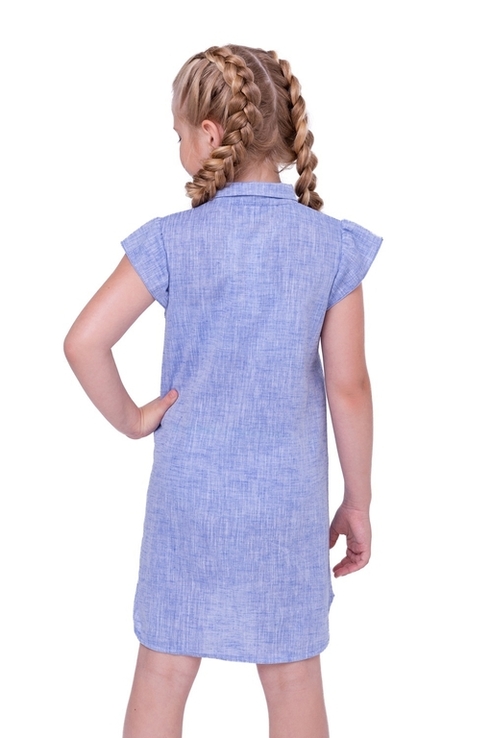 Сукня для дівчинки Агнія (льон блакитний), numer zdjęcia 4
