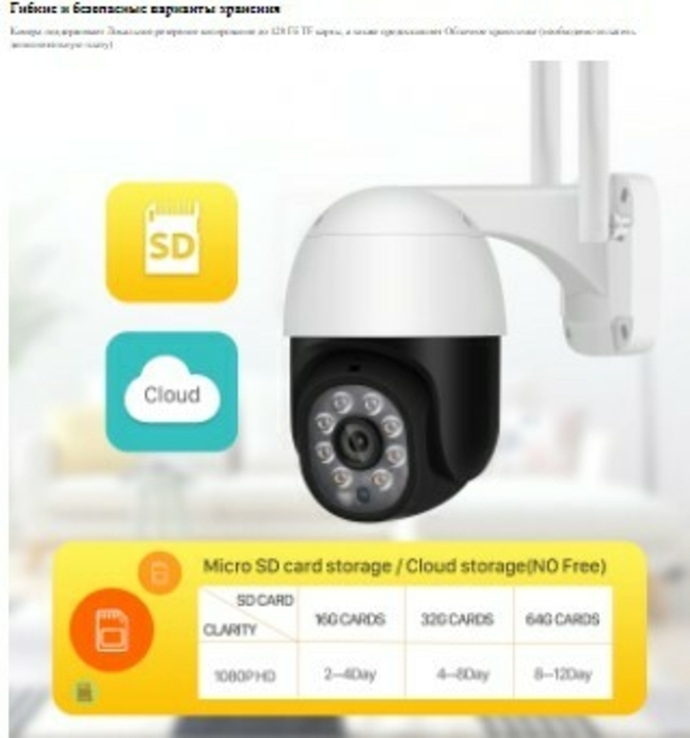 IP-камера наружная, 2МП, PTZ, Wi-Fi, 1080P, 4-кратный зум, numer zdjęcia 3