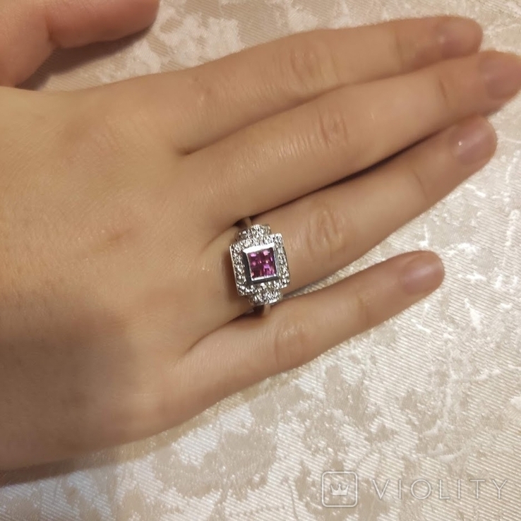 Винтажное золотое кольцо с рубинами и бриллиантами, фото №5