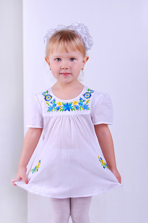 Сукня для дівчинки малючкова Веснянка (батист білий), photo number 2