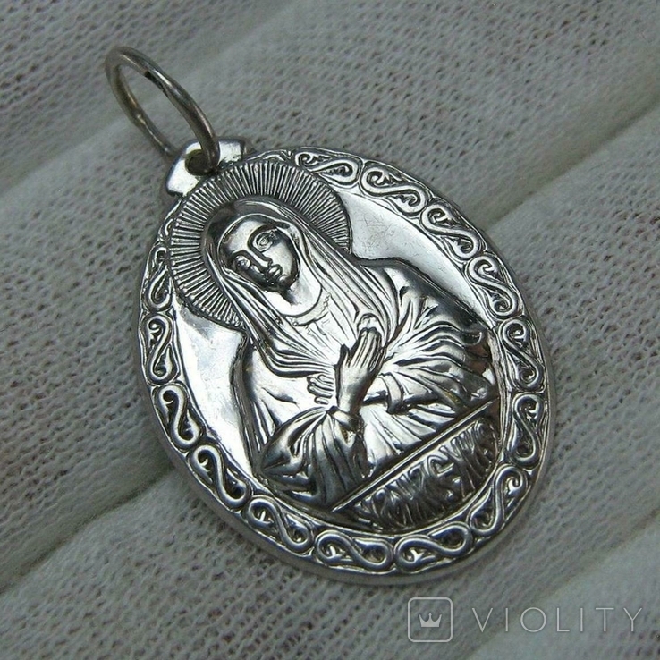 Серебряный Кулон Подвеска Образок Ладанка Богородица Умиление Серебро 925 проба 765