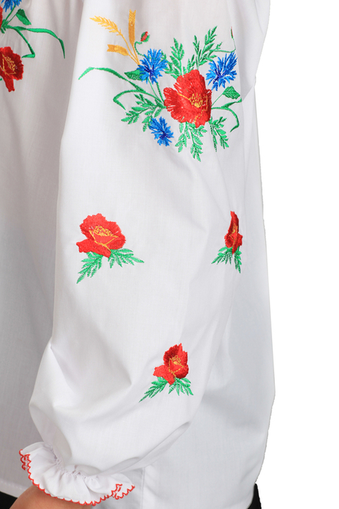 Блуза для дівчинки Волошкове поле (сорочкова біла), фото №5
