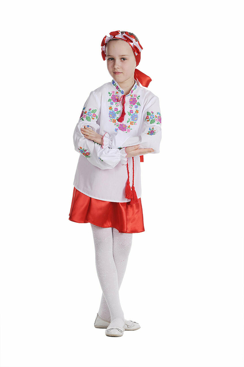 Блуза для дівчинки Веселкова троянда (сорочкова біла), фото №3