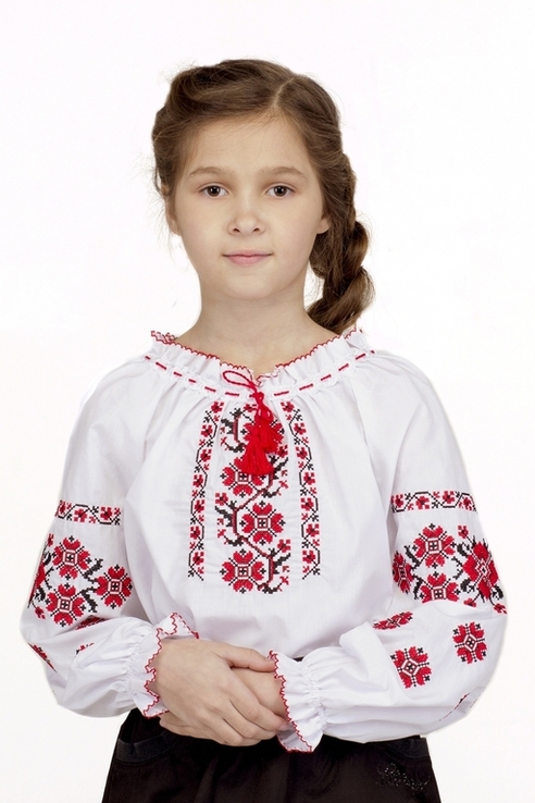 Блуза для дівчинки Устина (сорочкова біла), фото №2