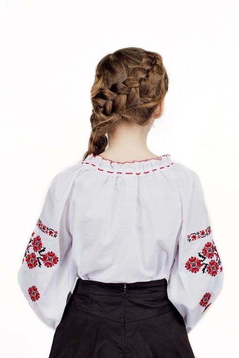 Блуза для дівчинки Устина (сорочкова біла), фото №4